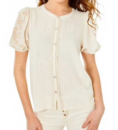 Cartolina Nantucket Adeline Top In Gardenia In Neutral
