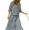 Cartolina Nantucket Afina Top In Mediterranean Blue In Blue