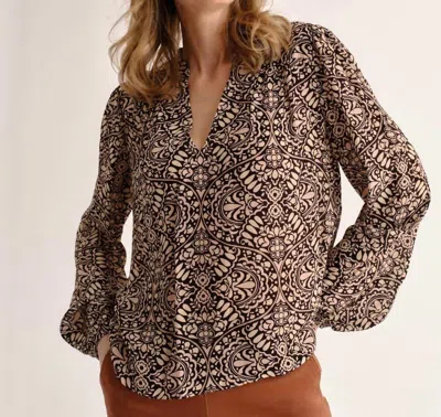 Cartolina Nantucket Agnes Blouse Top In Cottage Rose In Multi