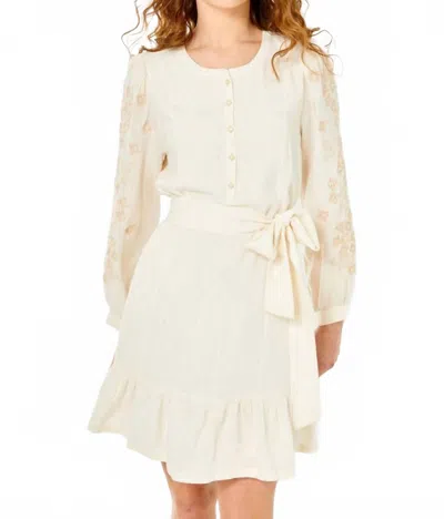 Cartolina Nantucket Allyson Mini Dress In Linen In Neutral