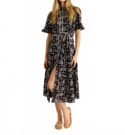 Cartolina Nantucket Aria Midi Dress In Midnight Blue