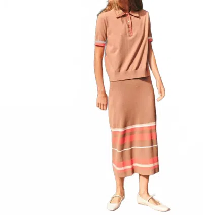 Cartolina Nantucket Avril Midi Skirt In Camel In Brown