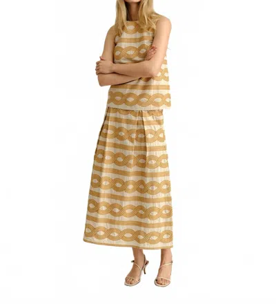 Cartolina Nantucket Bea Midi Skirt In Goldenrod