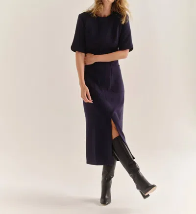 Cartolina Nantucket Bobbi Dress In Dark Navy In Blue