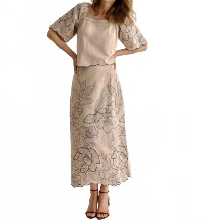 Cartolina Nantucket Bryn Top In Natural Linen In Neutral