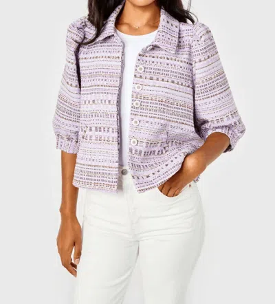 Cartolina Nantucket Colby Tweed Jacket In Lavender In Green