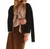 Cartolina Nantucket Elissa Cardigan In Noir/camel In Black