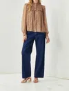 Cartolina Nantucket Eva Blouse In Primrose Floral Nutmeg