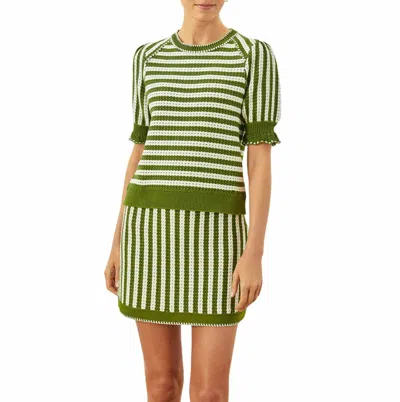 Cartolina Nantucket Fallon Pullover In Ivy Stripe