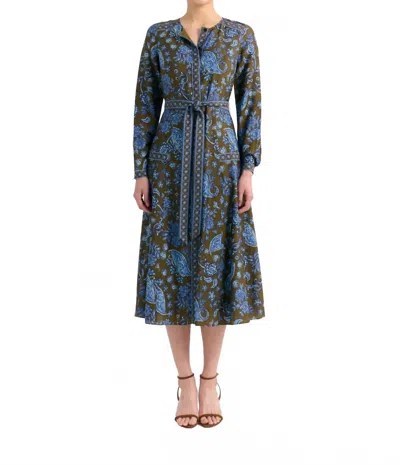 Cartolina Nantucket Helene Midi Dress In Cedar Hill Paisley In Multi