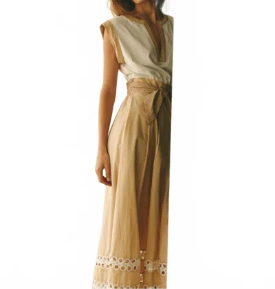 Cartolina Nantucket Isadora Dress In Pebble In Brown