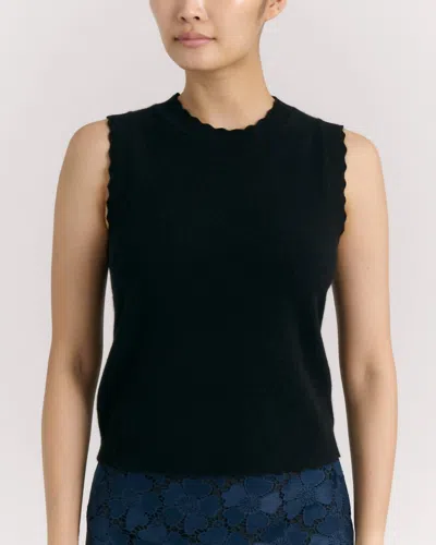 Cartolina Nantucket Lou Sleeveless Sweater In Noir In Black