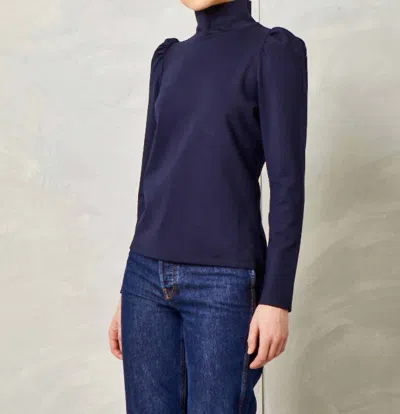 Cartolina Nantucket Luna Top In Stretch Ponte Navy In Multi