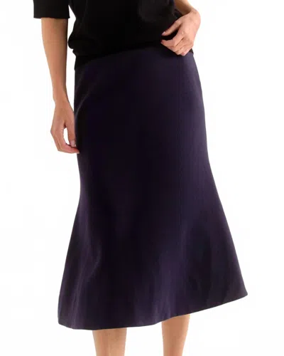 Cartolina Nantucket Mable Midi Skirt In Dark Navy In Blue
