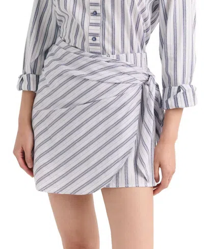 Cartolina Nantucket Maris Mini Skort In Coastal Indigo Stripe In Gray