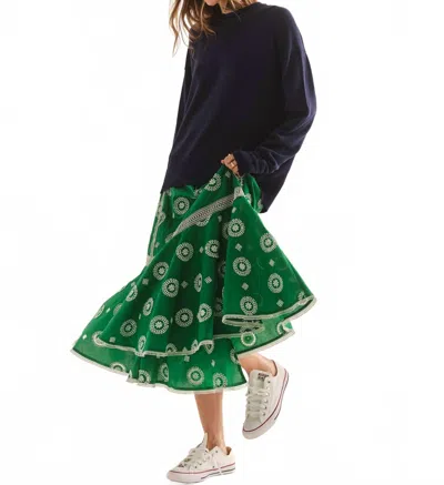 Cartolina Nantucket Marlo Wrap Skirt In Jade Green