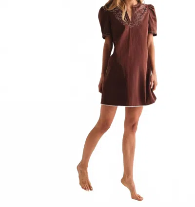 Cartolina Nantucket Melissa Mini Dress In Espresso In Brown