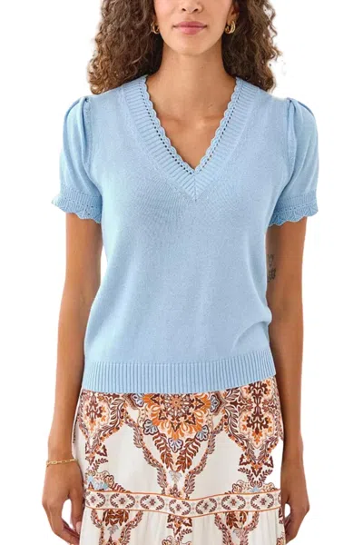 Cartolina Nantucket Michaela Top In Sky In Blue