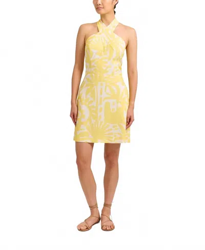Cartolina Nantucket Moran Mini Dress In Banana In Yellow