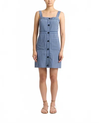 Cartolina Nantucket Natalie Dress In Coastal Stripe In Blue