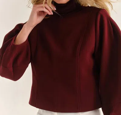 Cartolina Nantucket Neely Boatneck Top In Wine In Burgundy