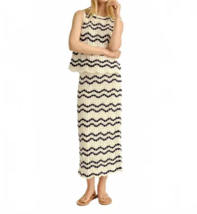 Cartolina Nantucket Northport Sweater Tank Top In Beach Wave Stripe Natural In Multi