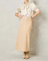 Cartolina Nantucket Opal Cashmere Wool Midi Skirt In Irish Cream In Multi