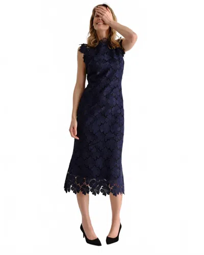 Cartolina Nantucket Palma Midi Dress In Midnight Blue