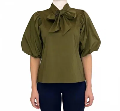 Cartolina Nantucket Perry Blouse In Olive In Green