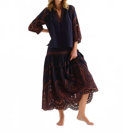 Cartolina Nantucket Quincy Top In Midnight Blue