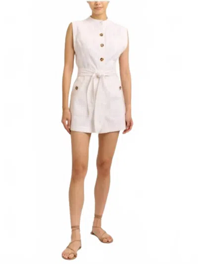 Cartolina Nantucket Rachel Sleeveless Romper In Beige