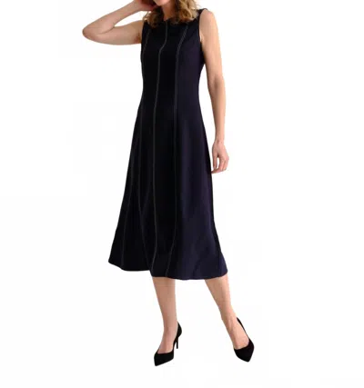 Cartolina Nantucket Rain Midi Dress In Dark Navy In Blue