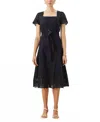 Cartolina Nantucket Roberta Dress In Noir In Animal Print