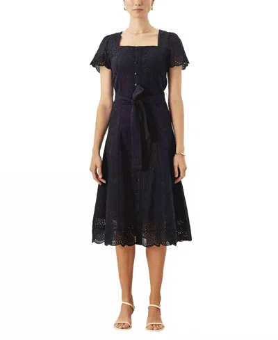 Cartolina Nantucket Roberta Dress In Noir In Animal Print