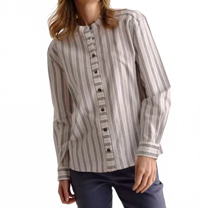 Cartolina Nantucket Rosalie Button Down Shirt In Coastal Indigo Stripe In Multi