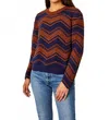 Cartolina Nantucket Ruby Cotton Sweater In Navy Multi In Blue