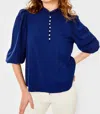 Cartolina Nantucket Sarah Blouse In Ocean Cavern In Blue