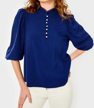 Cartolina Nantucket Sarah Blouse In Ocean Cavern In Blue