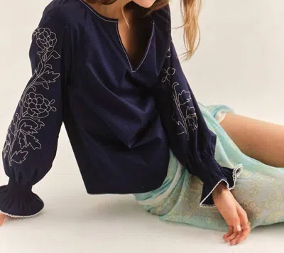 Cartolina Nantucket Stella Top In Midnight Blue