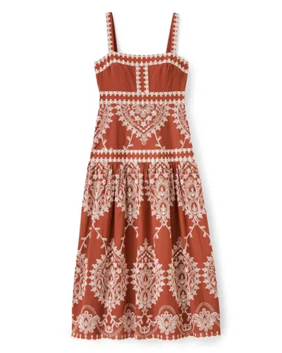 Cartolina Nantucket Women's Adair Dress In Saffron In Burgundy