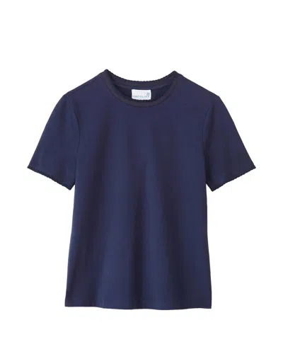 Cartolina Nantucket Women's Dylan Crewneck Tee In Midnight Blue