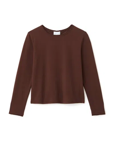 Cartolina Nantucket Women's Dylan Long Sleeve Tee In Umber In Brown