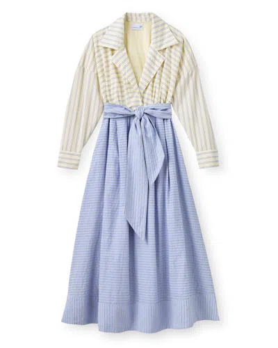 Cartolina Nantucket Women's Johanna Dress In Banana Stripe In Multi