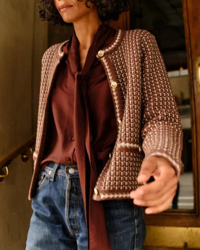 Cartolina Nantucket Women's Peggy Long Sleeve Top In Espresso In Brown