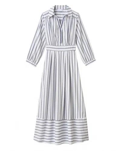 Cartolina Nantucket Women's Seraphina Midi Dress In Coastal Indigo Stripe In Blue