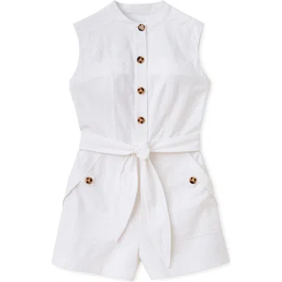 Cartolina Rachel Linen Romper In White