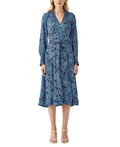 Cartolina Regine Dress In Blue San Lorenzo Paisley