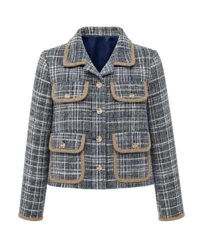 Cartolina Rory Cropped Tweed Jacket In Sheridan Tweed