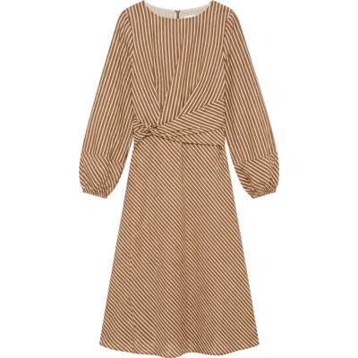 Cartolina Sadie Striped Seersucker Midi Dress In Winnetka Stripe