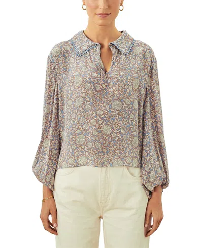 Cartolina Seneca Top In Boboli Garden In Hydrangea Blue